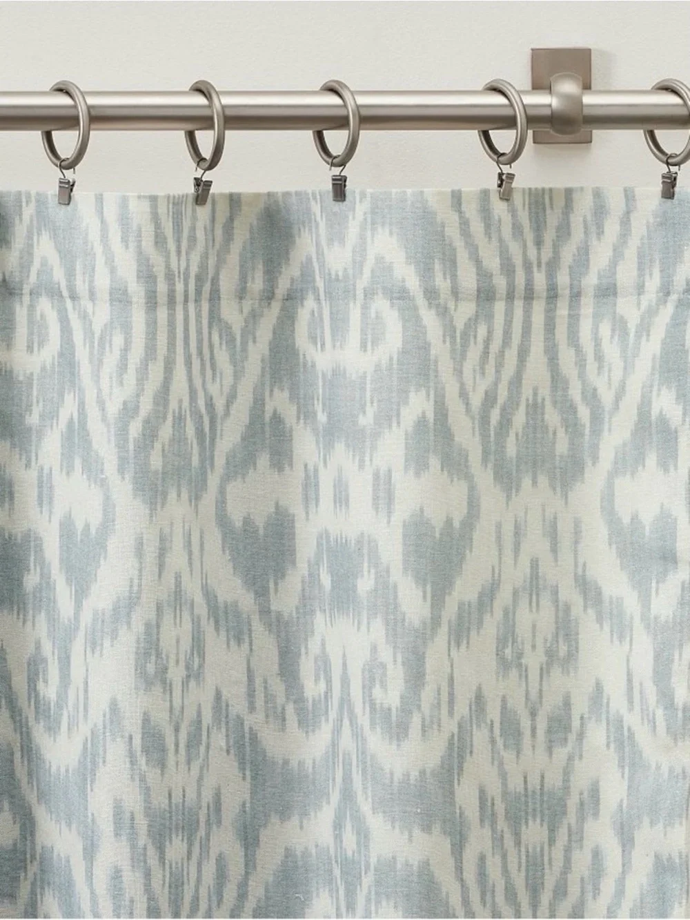 Pottery Barn Light Blue Ikat-Patterned Drapes (2)